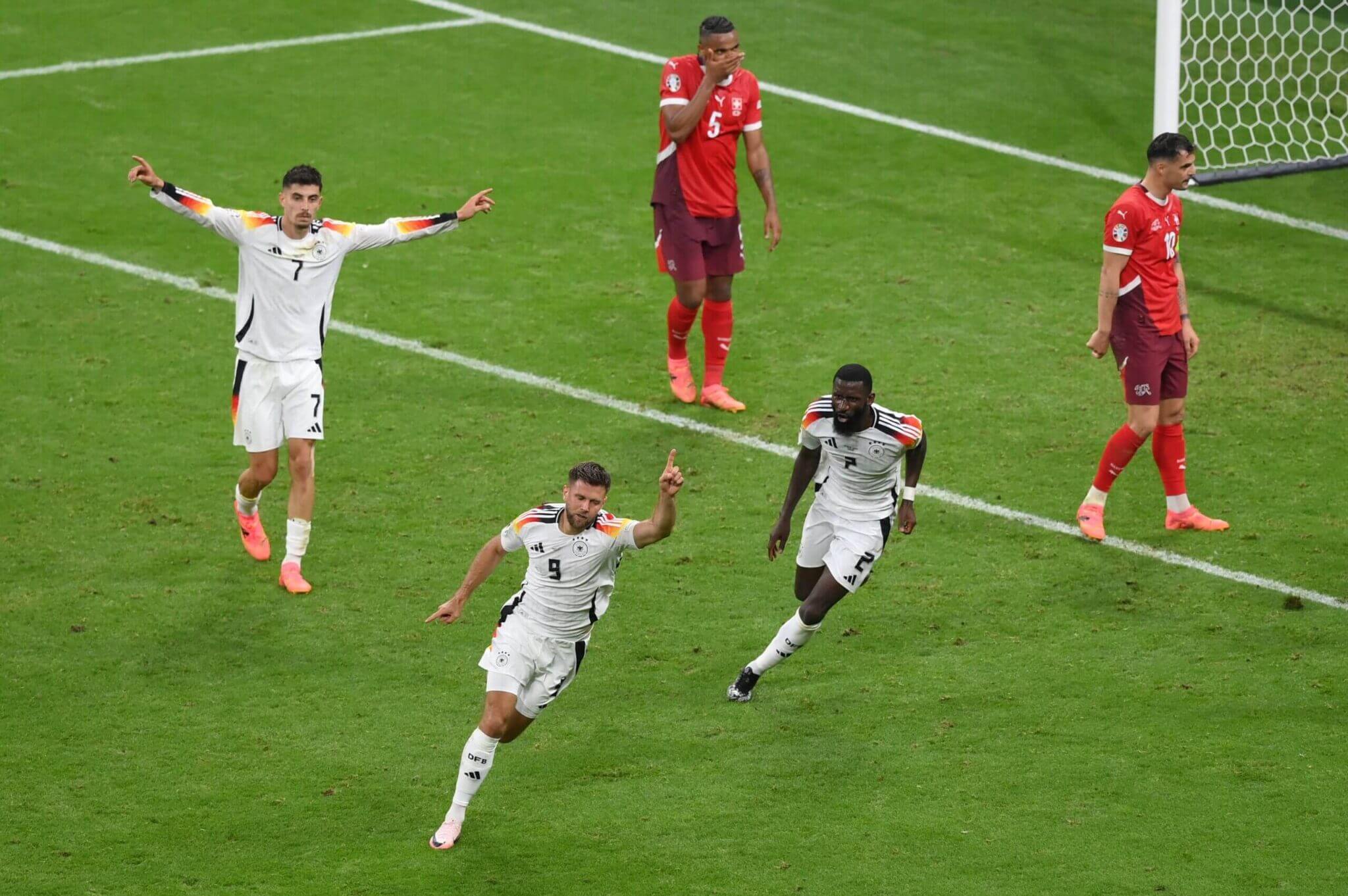 Niclas Fullkrug celebrates his goal for Germany against Switzerland